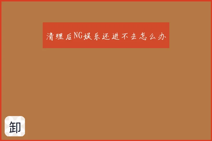清理后NG娱乐还进不去怎么办